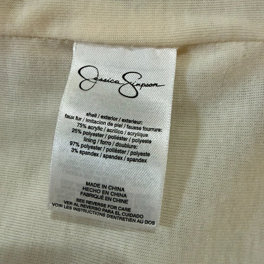 Jessica Simpson Mongolian Faux Fur Vest Tan Boho Festival NWT Small - Picture 7 of 9